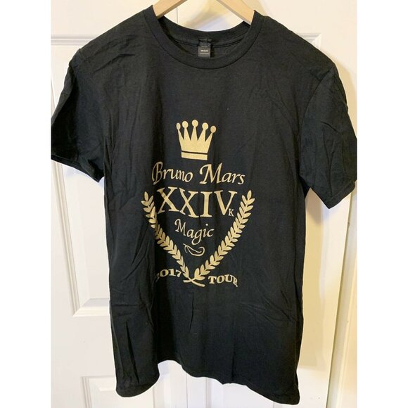 Bruno Mars Unisex Sz Medium‎ Black 24K Magic World Tour 2017 Concert Tee T-Shirt - Picture 8 of 8